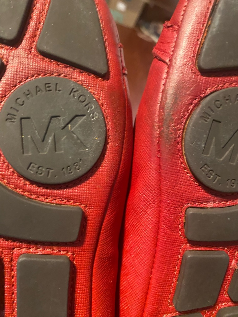 Michael Kors Red Leather MK Logo Ballet Flats, Size 8M - Picture 9 of 10